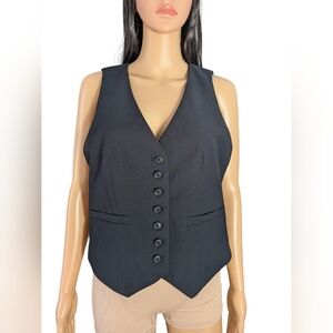 NWT Black Button Down Vest By A New Day